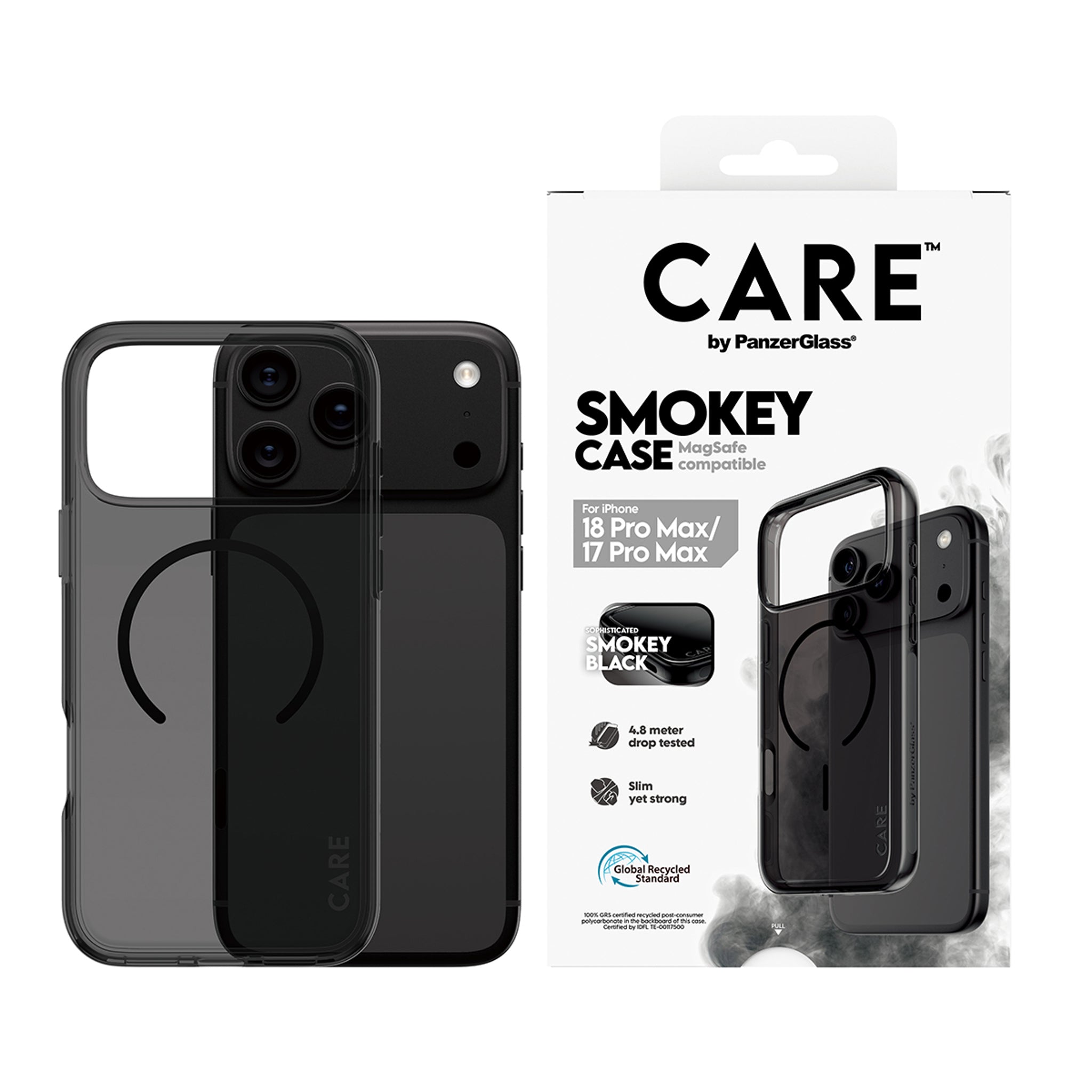 CARE™ by PanzerGlass® Smokey Case w. Black MagSafe iPhone 18 Pro Max | 17 Pro Max